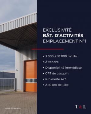 Exclusivité Tostain & Laffineur– Bâtiment d'activités modulable au CRT de Lesquin